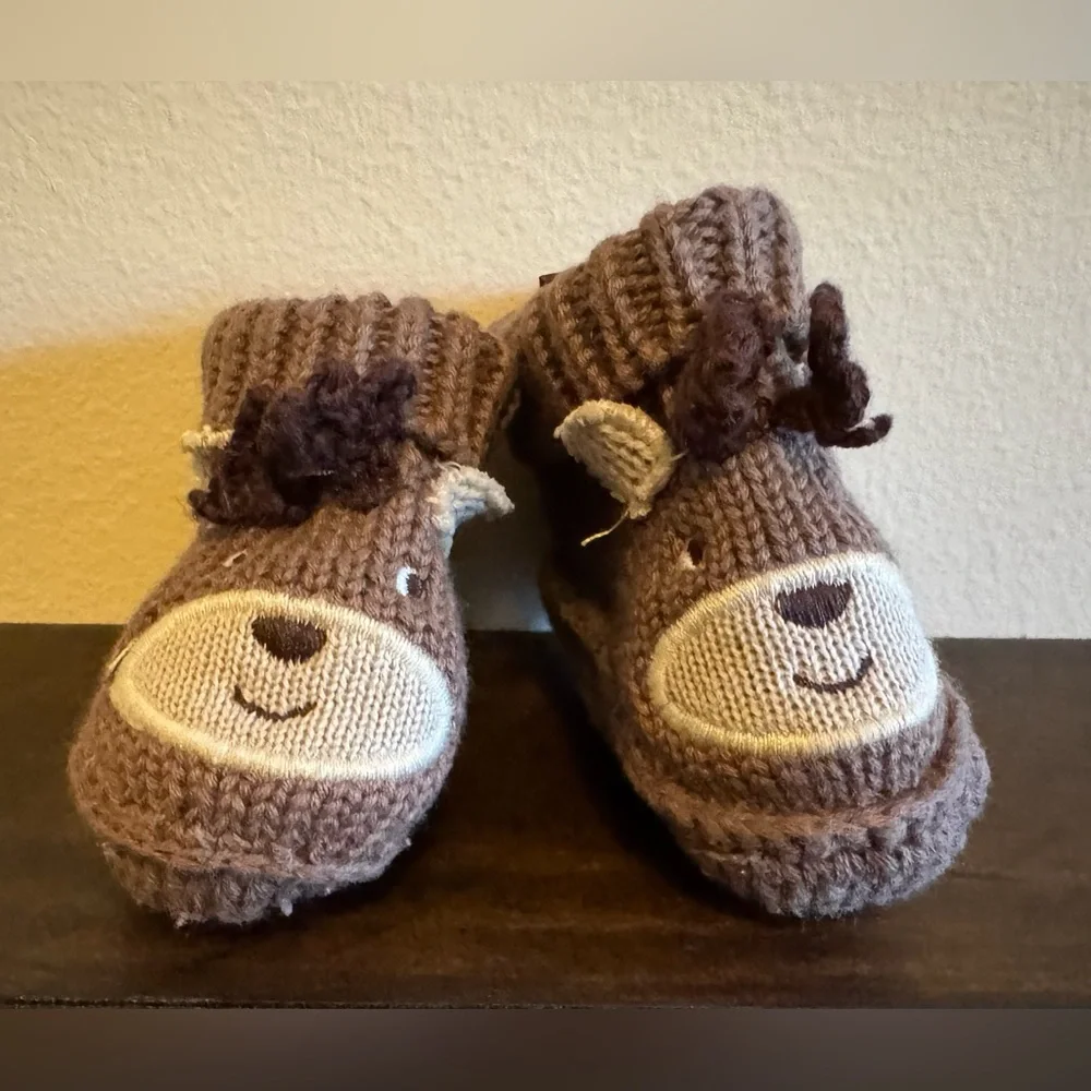 Carter’s Reindeer Infant Knit Baby Booties